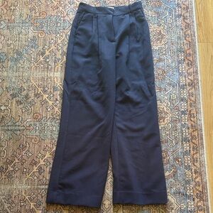 A&F Sloane Tailored Wide Leg Pant in Navy